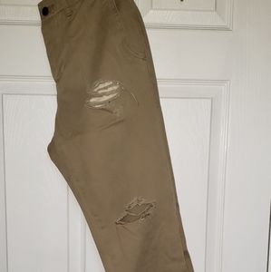 Abercrombie distressed chinos khaki